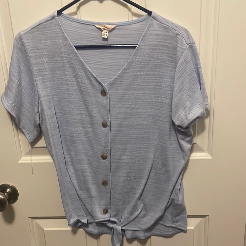 Weatherproof Light Blue Women's Button-Down Shirt